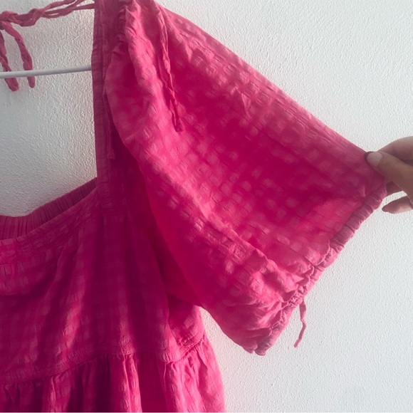 Pilcro by Anthropologie Pink Square-Neck Textured Babydoll Dress - Picture 10 of 15